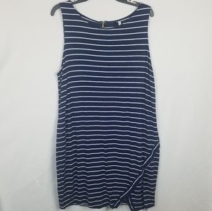Kenzie blue striped casual dress zipper back xxl